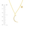 Diamond Moon with Star Dangle Necklace