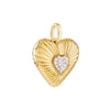 Pave Diamond Fluted Heart Locket (1/15tcw)
