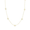 Long Open Hammered Circles Chain Necklace