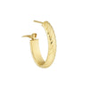 Fancy Oval Ribbed Hoop Earrings