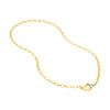 Two Tone Push Lock Heart Pendant Necklace