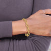 14K Polished and Textured Fancy Link Bracelet