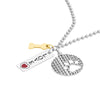 Sterling Silver Best Friends with Paw Mixed Charm Necklace
