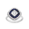 14K 0.13Ct Diamond Sapphire Ring