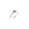 14K White 6.5 mm Round Engagement Ring Mounting