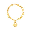 Heart Charm on Oval Rolo Chain Bracelet