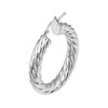 Sterling Silver Twisted Tube 20mm Hoop Earrings