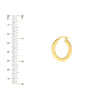 Rectangular Tube Oval Shape Hoop Earrings