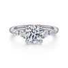 14K White Gold Round Five Stone Diamond Engagement Ring