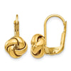 14K Polished Love Knot Leverback Earrings