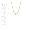 Sideways Mini CZ Wishbone Necklace