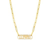 Gothic Initials with Heart Paper Clip Necklace
