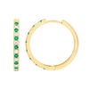 Emerald &amp; Diamond Hoop Earrings (3/8tcw)