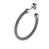 Plated Sterling Silver Beaded Hoop Earrings