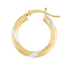 Small Two-Tone DC Banded Hoop Earrings