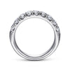 14K White Gold 9 Stone French Pavé Diamond Wedding Band