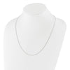 Sterling Silver RH-plated Adjustable .85mm Box Chain
