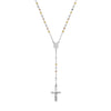 Sterling Silver and Rose Gold 3mm Rosary Necklace