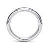 14K White Gold Burnished Set Round 5 Stone Diamond Anniversary Band