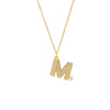 Block Lined Initial 'M' with Diamond Necklace