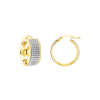 Plated Sterling Silver Five-Row Sparkle Hoops