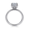 14K White Gold Hidden Halo Round Diamond Engagement Ring