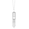 Sterling Silver Double Rectangle with Chain Fringe Necklace