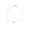 Sideways Mini CZ Cross Adjustable Bracelet