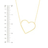 Slanted Oversized Wire Heart Adjustable Necklace