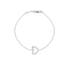 Sideways Mini CZ Heart Adjustable Bracelet