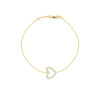 Sideways Mini CZ Heart Adjustable Bracelet
