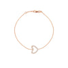 Sideways Mini CZ Heart Adjustable Bracelet