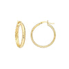 25mm x 3mm Diamond-Cut Hoop Earrings