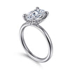 14K White Gold Solitaire Oval Diamond Engagement Ring