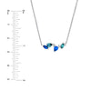 Petite Teal Sapphire and Blue Blossom Necklace