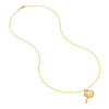 Fluted Diamond Frame Key Pendant on Paper Clip Chain