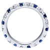 14K White Gold French Pavé Set Sapphire and Diamond Eternity Band
