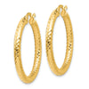 14K ForeverLite Polished and Textured Hoop Earrings