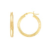 3x25mm D/C Florentine Round Hoop Earrings