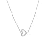 Sideways Mini CZ Heart Adjustable Necklace