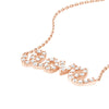 Plated Sterling Silver CZ Script Love Necklace