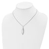 Sterling Silver Rhodium-plated Leaf w/1in ext. Necklace
