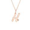 Script 'H' with Diamond Bezel Necklace