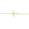 Sideways Mini CZ Cross Adjustable Bracelet