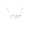 Plated Sterling Silver E2W Heart Cluster Necklace