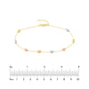 Tri-Color Satin and Polished Bead Adjustable Anklet