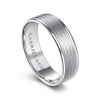 14K White Gold 6mm - Men's Wedding Band in Brushed Finish