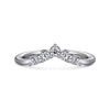 Curved-14K White Gold Diamond Anniversary Band