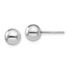 Sterling Silver RH-plated 7mm Polished Ball Post Earrings