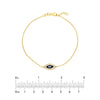 Sterling Silver CZ Evil Eye Adjustable Bracelet
